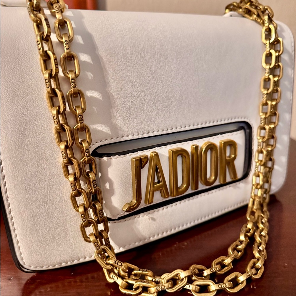 White Bag with Gold Chain
